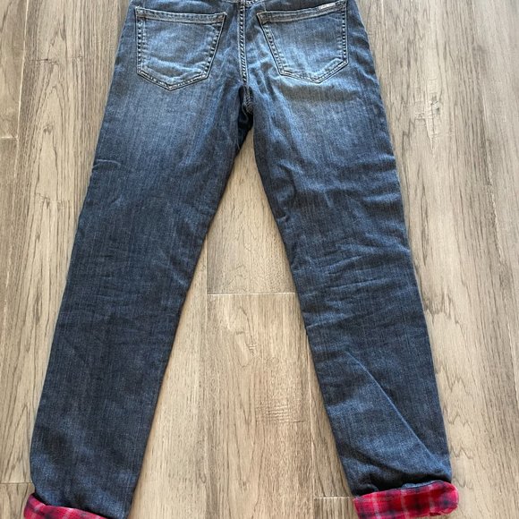 Eddie Bauer Boyfriend Flannel-Lined Jeans - Size 2 - Picture 3 of 5